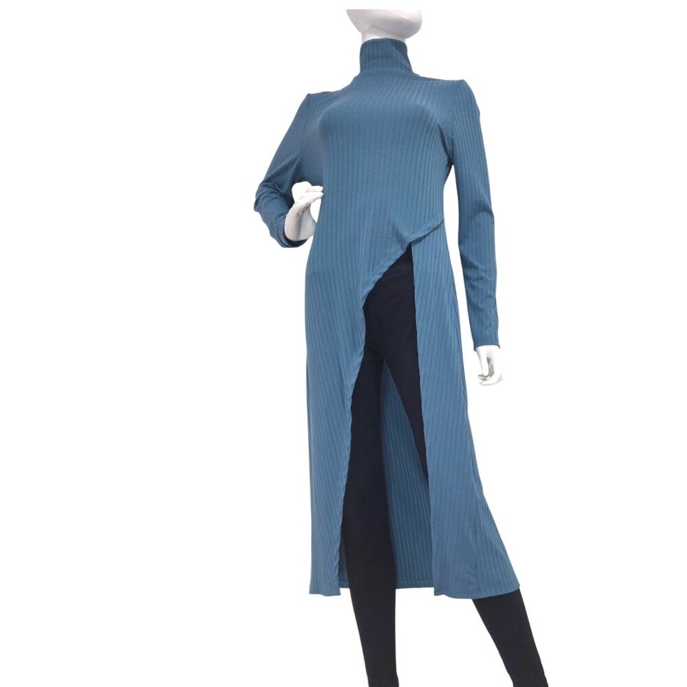 Long Sleeve Ribbed Turtle Neck with Slit